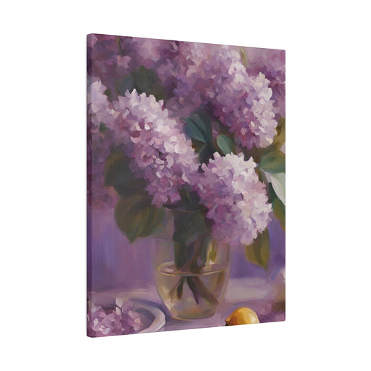 Lilac Flowers in Vase, Digital Art, Modern Home Decor, Housewarming Gift, Vintage Oil Painting on Canva, Digital Painting