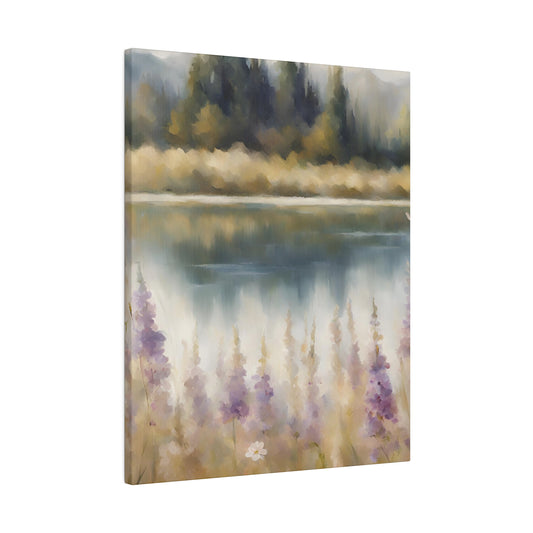 Tranquility Nature View on Canva, Digital Art, Modern Home Decor, Vintage Oil Painting on Canva, Housewarming Gift, Gift for Hostess
